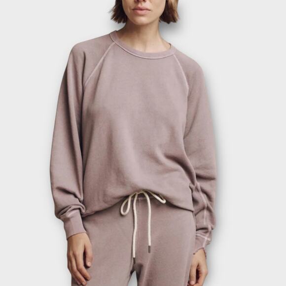 The Great. The College Sweatshirt Women's 0 Soft Lilac Long Sleeve Distressed - Picture 1 of 12